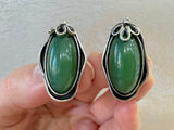 Ring earring green jade silver 925