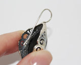 Vintage style Earrings black SILVER 925 Onyx stone Royal jewelry