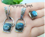 Discover the beauty of Armenian jewelry with our high-quality sterling silver 925 pieces. Our Labradorite natural gem earrings and ring are perfect for adding a touch of color to any outfit. Shop now and get free shipping worldwide, plus exclusive discounts. Elevate your style with Armenian Spirit jewelry.
