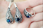 Silver ring  Blue topaz stone Sterling 925 Spring gifts for women