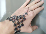 Hand cover bracelet Sterling silver 925 flowers