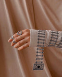 Armenian traditional taraz belt made from sterling silver 925 on a woman`s hand