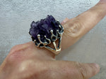 Silver 925 Earrings Ring amethyst drusy