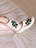 Slippers sheep felt wool 100% suede outsole Olives