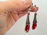 Earrings Silver 925 Blue topaz marcasite