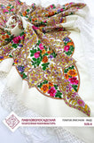 58'' square scarf 100% merino wool shawl white yellow Floral Shawl 928