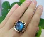 Enhance your vacation outfit with our stunning Labradorite natural gem ring from Armenian Spirit jewelry store. Made from high quality sterling silver 925, this beautiful blue dress matching ring is perfect for bringing love into your life. Enjoy free shipping worldwide and discounts on this birthstone piece.
