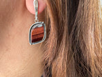 Earrings silver 925 tiger`s eye gemstone