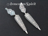 Set dome ring and Earrings long traditional SILVER 925