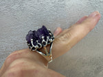 Silver 925 Earrings Ring amethyst drusy