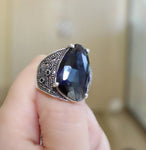 Earrings Silver 925 Blue topaz marcasite