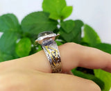 Earrings ring silver 925 Labradorite Armenian Spirit