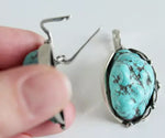 Earrings natural turquoise Sterling silver 925