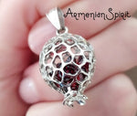 Pomegranate Pendant zircons Silver 925