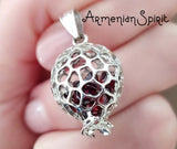 Pomegranate Pendant zircons Silver 925