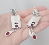 Earrings Pomegranate red garnet Silver 925