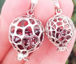 Pomegranate Pendant zircons Silver 925