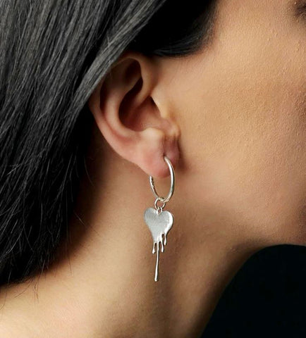 Earrings melting heart Silver 925