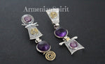 Earrings silver 925 Gold plated Agate Armenian Spirit