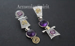 Earrings silver 925 Gold plated Moonstone Armenian Spirit