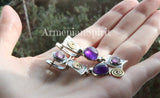 Set silver 925 Earrings ring Amethyst pink quartz