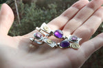 Earrings silver 925 gilded Amethyst