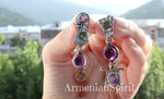 Earrings silver 925 Gold plated Agate Armenian Spirit