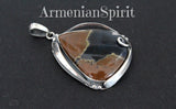 Pendant Silver 925 brown black agate