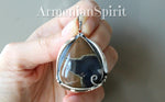 Pendant Silver 925 brown black agate