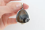 Pendant Silver 925 brown black agate