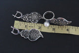Large Earrings and ring lab pearl Sterling silver 925