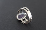 Amethyst ring women Sterling silver 925 with gold plated details