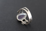 Amethyst ring women Sterling silver 925 with gold plated details