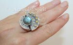 Labradorite blue Earrings ring Silver 925 Armenian Spirit