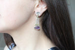 Amethyst ring women Sterling silver 925 with gold plated details