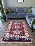 Carpet Armenian ornaments red blue REVERSIBLE 120x180 cm