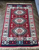 Carpet Armenian ornaments red blue REVERSIBLE 120x180 cm