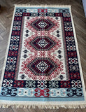 Carpet Armenian ornaments red blue REVERSIBLE 120x180 cm
