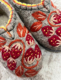 Slippers sheep felt wool 100% WIDE handwoven chuni