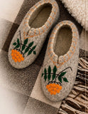 Slippers sheep wool 100% WIDE handwoven felt red rowanberry New