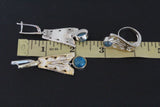 Earrings ring Blue chrysocolla Sterling SILVER 925 gold plated