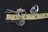 Green malachite jewelry se Earrings and ring Sterling silver 925 gold plated