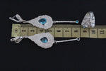 Very long drop earrings Light blue zircon jewelry Silver 925
