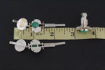 Earrings and ring Green chrysoprase Sterling SILVER 925 gold plated