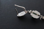 Earrings and ring Green chrysoprase Sterling SILVER 925 gold plated