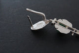 Earrings and ring Green chrysoprase Sterling SILVER 925 gold plated