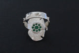 Earrings and ring Green chrysoprase Sterling SILVER 925 gold plated