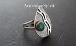 Sterling silver 925 SET Earrings ring pendant natural jade gemstone green