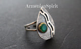 Sterling silver 925 SET Earrings ring pendant natural jade gemstone green
