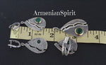 Sterling silver 925 SET Earrings ring pendant natural jade gemstone green